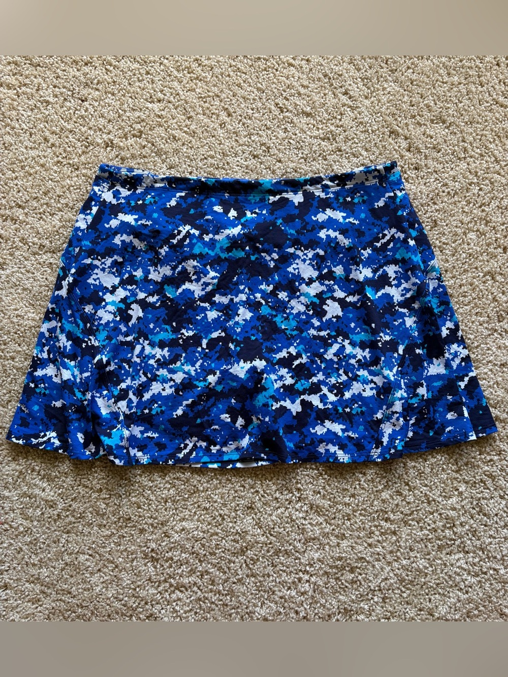 IBKUL Blue Multi Camo Performance Skort Size Large